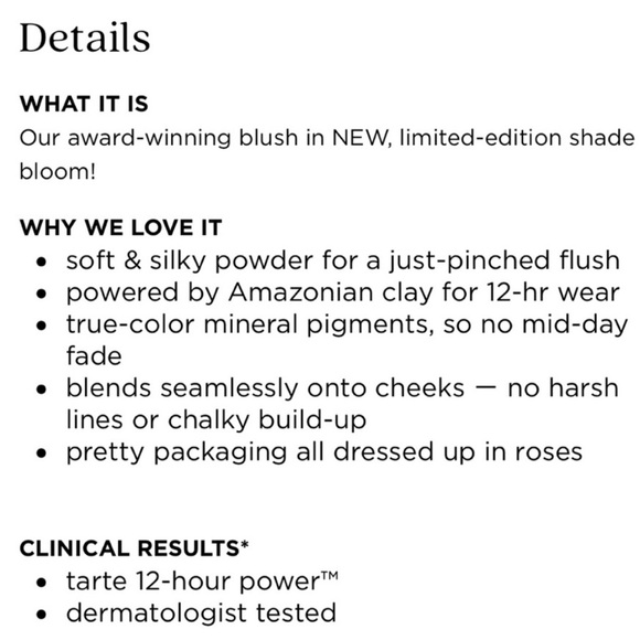 ONLY 1! Tarte Bloom Amazonian Clay Blush 🪞 NEW IN BOX - Picture 5 of 6